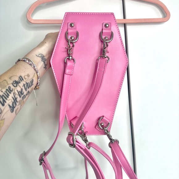 Sugar Thrillz Dollskill Cute But Deadly Pink Kawaii Goth Coffin Bag/Purse - Picture 6 of 9